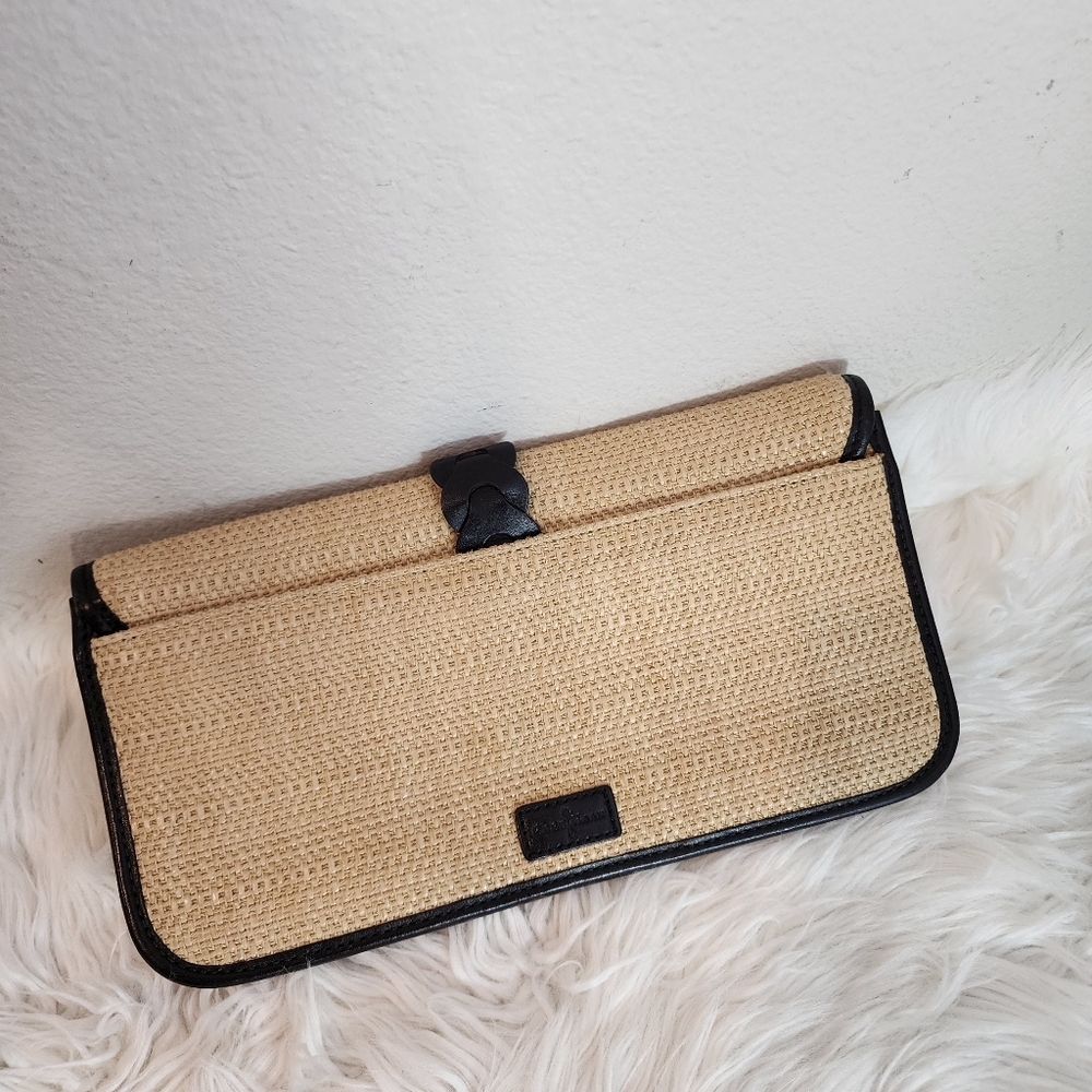 Cole Haan Bedford Izzie Clutch Natyre Woven Straw Like New - Picture 2 of 16